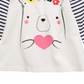 First Impressions Toddler Girl's Cotton Striped Bear T-Shirt White White Size 2T