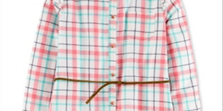 Carter's Little & Big Girl's Belted Plaid Twill Dress Pink Plaid Size 10