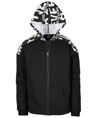 Ideology Big Boy's Printed Zip-Up Hoodie Black Size Small