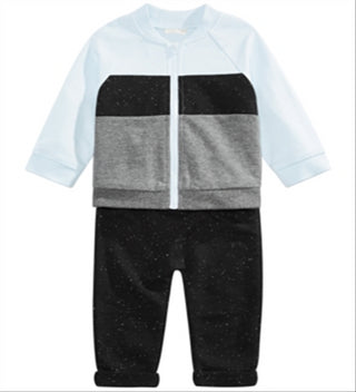 First Impressions Baby Boy's 2 Pc Cotton Colorblocked Jacket & Jogger Pants Set Blue Size 24MOS