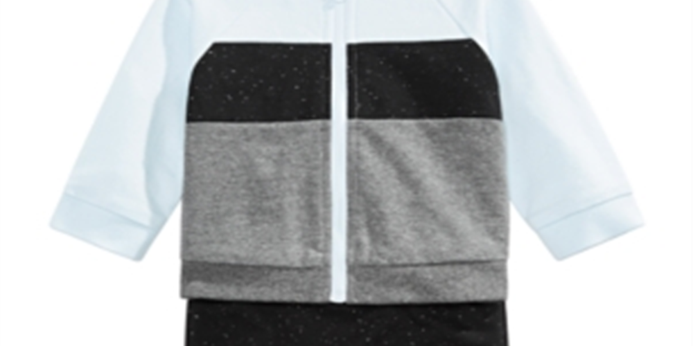 First Impressions Baby Boy's 2 Pc Cotton Colorblocked Jacket & Jogger Pants Set Blue Size 24MOS