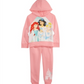 Disney Little Girl's 2 Pc Princess Squad Hoodie Shirt & Jogger Pants Set Pink Size 4