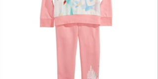 Disney Little Girl's 2 Pc Princess Squad Hoodie Shirt & Jogger Pants Set Pink Size 4