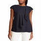 Ralph Lauren Women's Cap Sleeve Georgette Top Navy Size Petite M