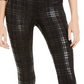 Maison Jules Women's Plaid Sparkle Leggings Black Size XX-Large