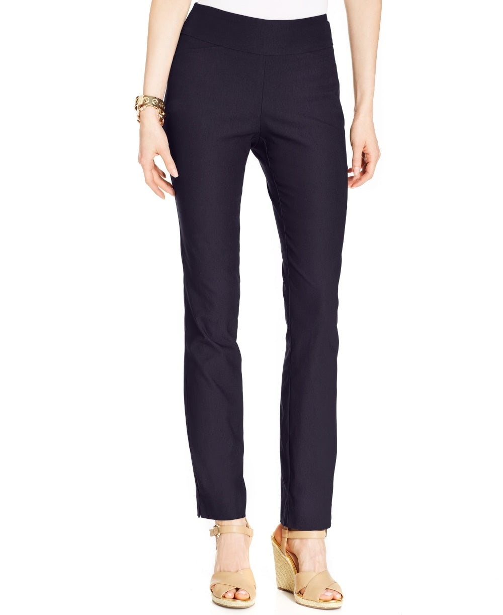 Charter Club Women's Cambridge Tummy Control Slim Leg Pants Navy Size 22X5