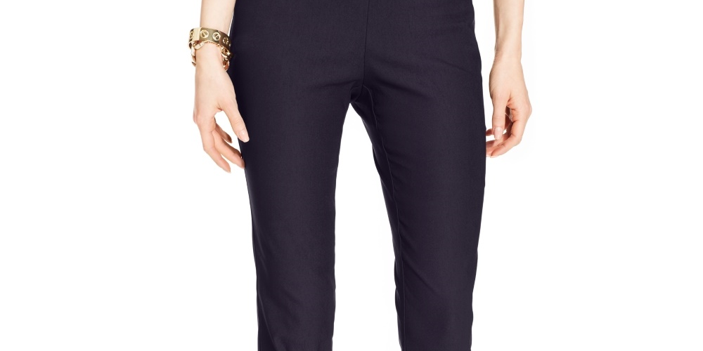 Charter Club Women's Cambridge Tummy Control Slim Leg Pants Navy Size 22X5