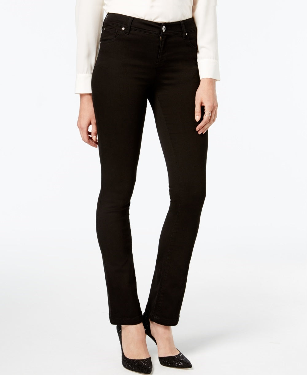 INC International Concepts Women's Curvy Fit 5 Pocket Bootcut Jeans Black Size 8