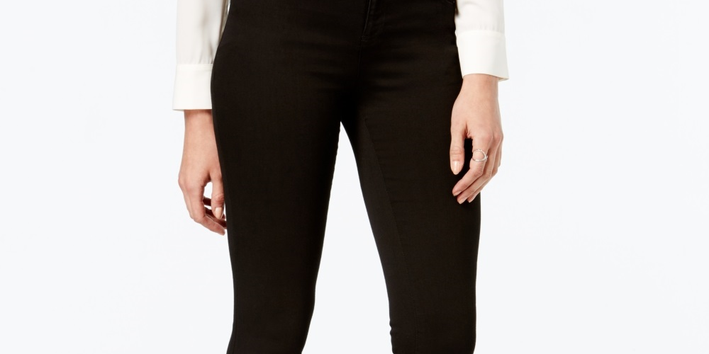 INC International Concepts Women's Curvy Fit 5 Pocket Bootcut Jeans Black Size 8