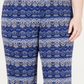 NY Collection Women's Plus Printed Pull on Pants Blue Size XXXL