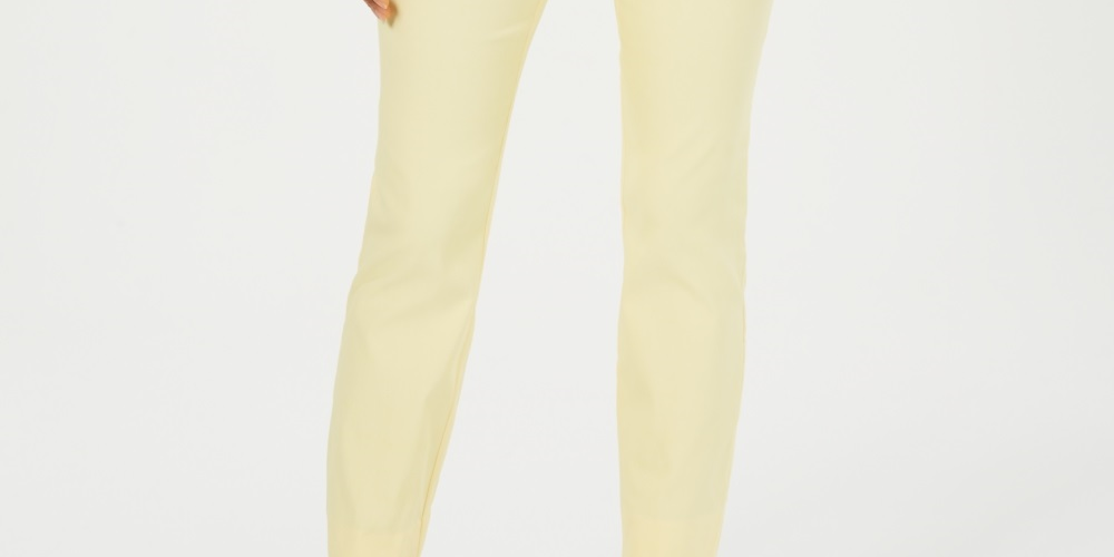 Charter Club Women's Chelsea Tummy Control Skinny Leg Ankle Pants Yellow Size 6