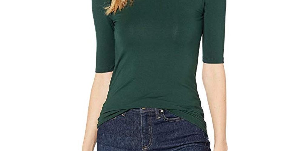Ralph Lauren Women's Solid Short Sleeve Mock Top Green Size X-Large