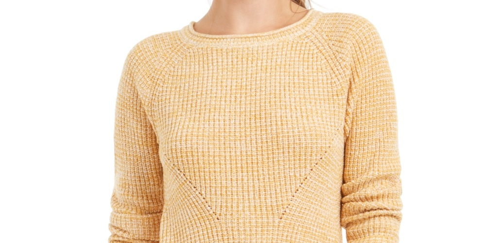 Style & Co Women's Marled Knit Sweater Yellow Size PP