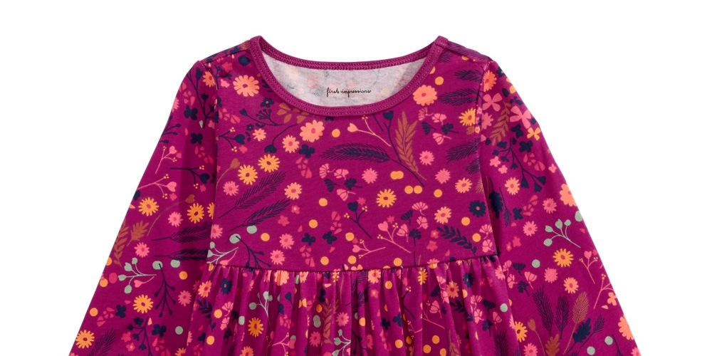 First Impressions Toddler Girl's Cotton Flora Print Tunic Purple Size 3T