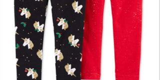 Carter's Toddler Girl's 2 Pk Unicorn Print & Glitter Leggings Red Size 4T