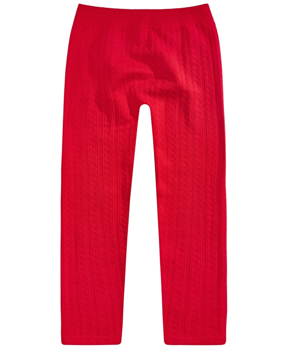 Epic Threads Big Girl's Cable Knit Leggings Red Size X-Large