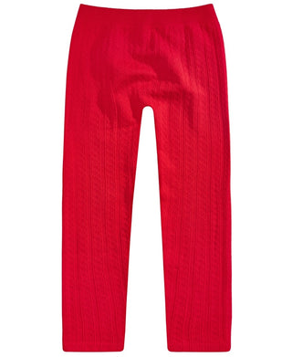 Epic Threads Big Girl's Cable Knit Leggings Red Size X-Large