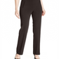 Style & Co Women's Straight Leg Tummy-Control Pants Brown Size 10 Petite