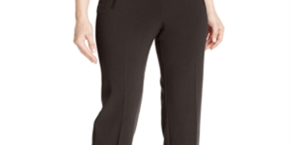Style & Co Women's Straight Leg Tummy-Control Pants Brown Size 10 Petite