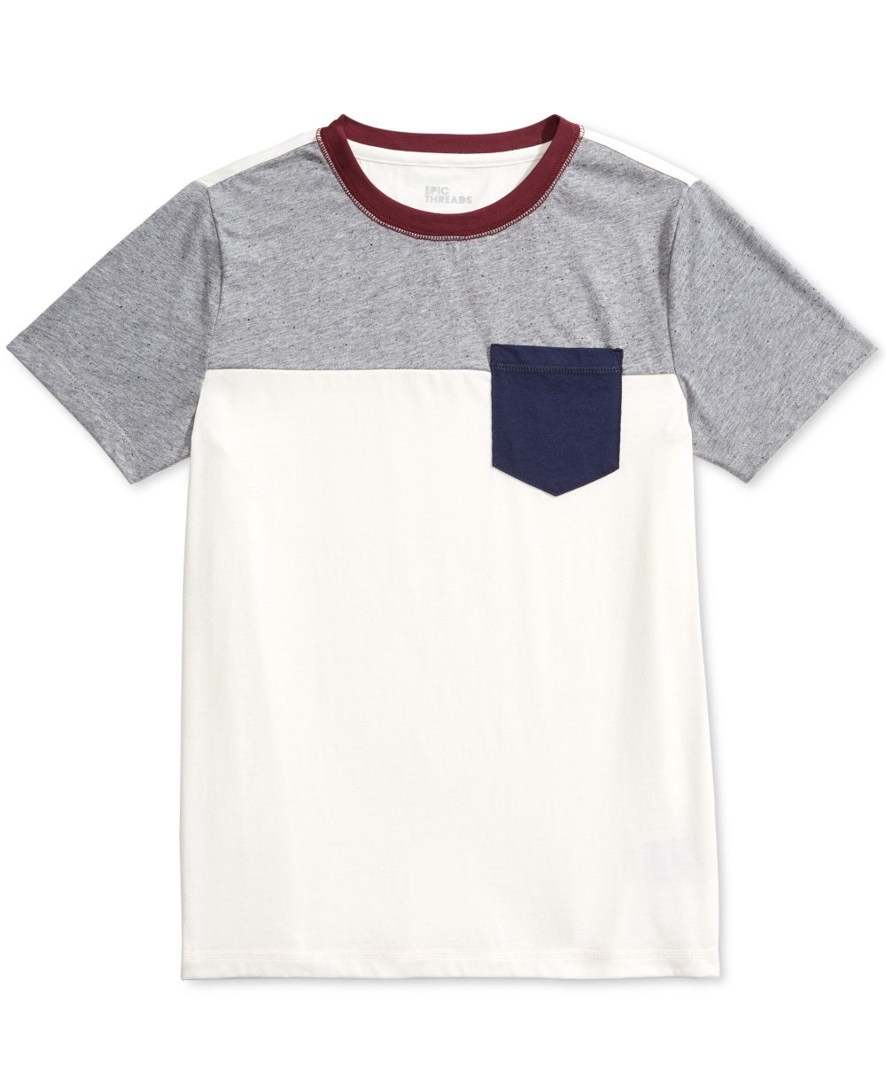Epic Threads Big Boy's Colorblocked T-Shirt Beige khaki Size Medium