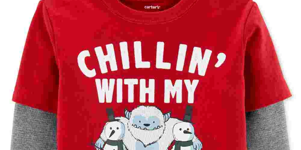 Carter's Toddler Boy's Snowmies-Print Layered-Look Cotton T-Shirt Red Size 2T