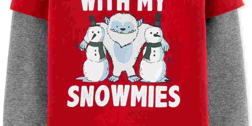 Carter's Toddler Boy's Snowmies-Print Layered-Look Cotton T-Shirt Red Size 2T