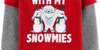 Carter's Toddler Boy's Snowmies-Print Layered-Look Cotton T-Shirt Red Size 2T