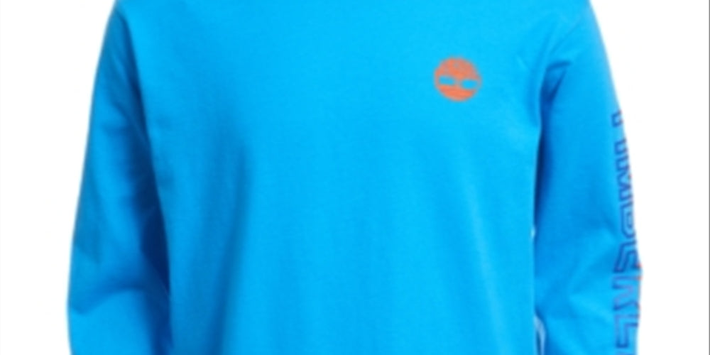 Timberland Boy's Tree Accent Logo Sleeve Bill Long Sleeve Tee Blue Size XL