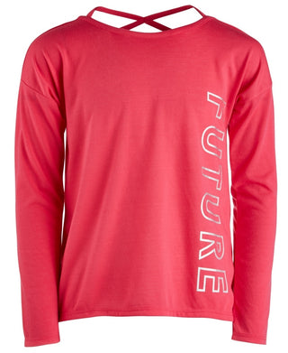 Ideology Big Girl's Graphic-Print Strappy-Back T-Shirt  Pink Size Large