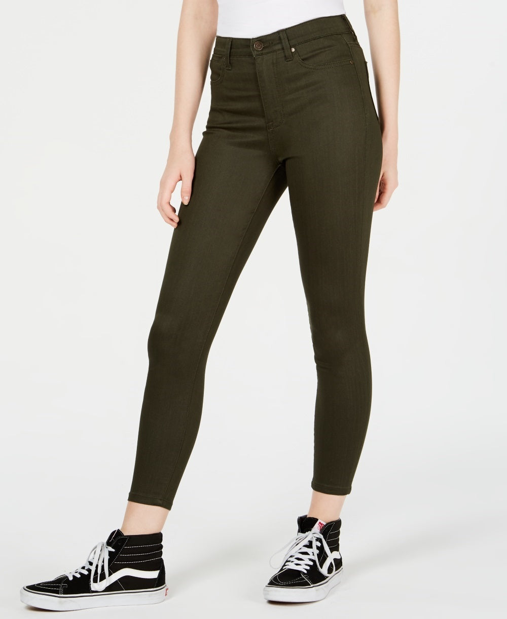 Celebrity Pink Juniors' High-Rise Ankle Skinny Jeans Green Size 3
