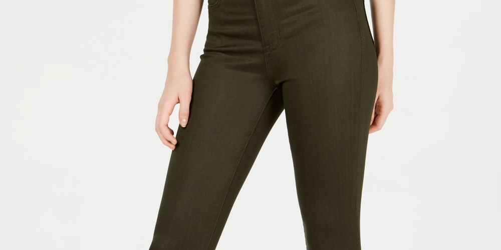 Celebrity Pink Juniors' High-Rise Ankle Skinny Jeans Green Size 3