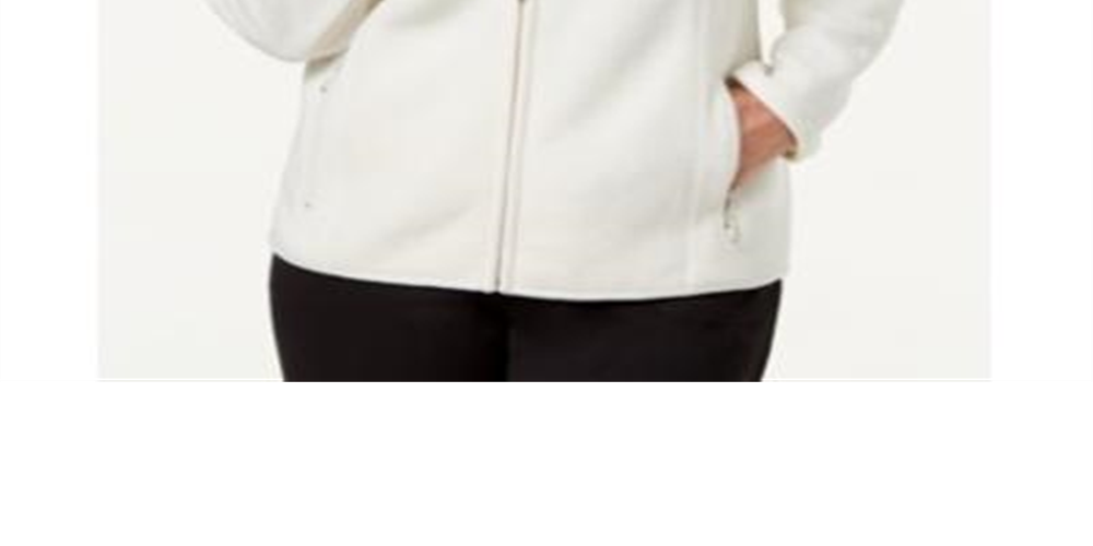 Karen Scott Women's Zeroproof Fleece Jacket Eggshell Size Petite S