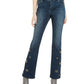 INC International Concepts Women's Embellished Bootcut Jeans Blue Size 8