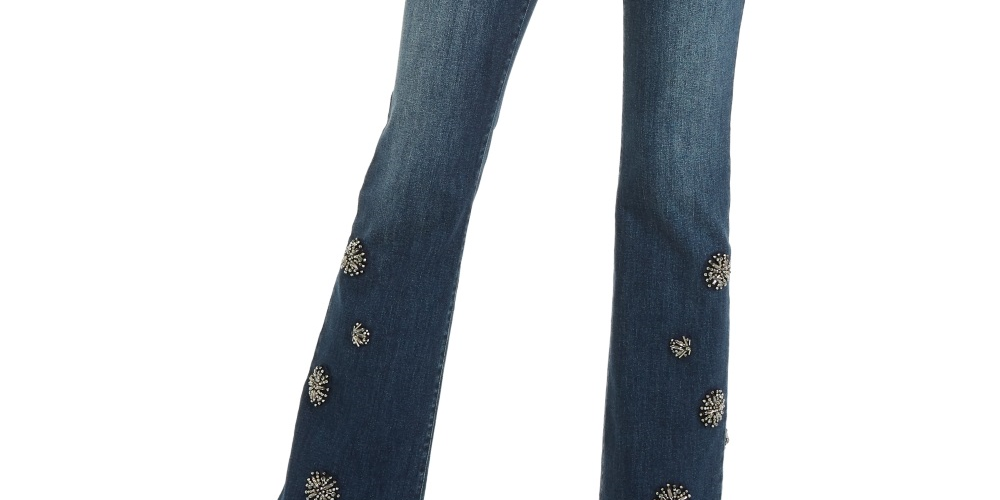 INC International Concepts Women's Embellished Bootcut Jeans Blue Size 8