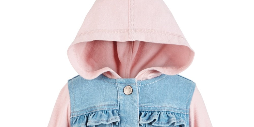 First Impressions Baby Girl's Hooded Denim Jacket  Blue Size 12MOS