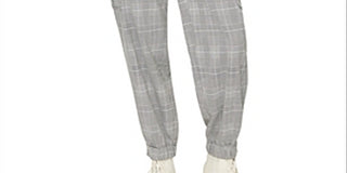 Sanctuary Women's the Commander Houndstooth Cargo Casual Pants Black -White Size 26