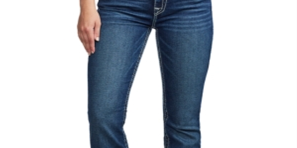 True Religion Women's Becca Big T Bootcut Jeans Blue Size 28