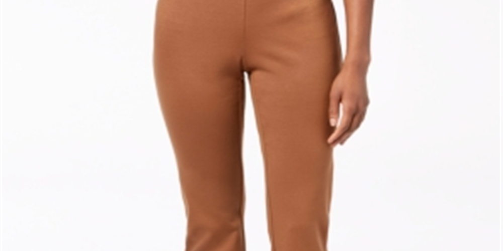 Charter Club Women's Pull on Ponte Knit Pants Copper Brown Size 12 Petite