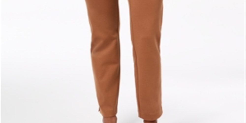 Charter Club Women's Pull on Ponte Knit Pants Copper Brown Size 12 Petite