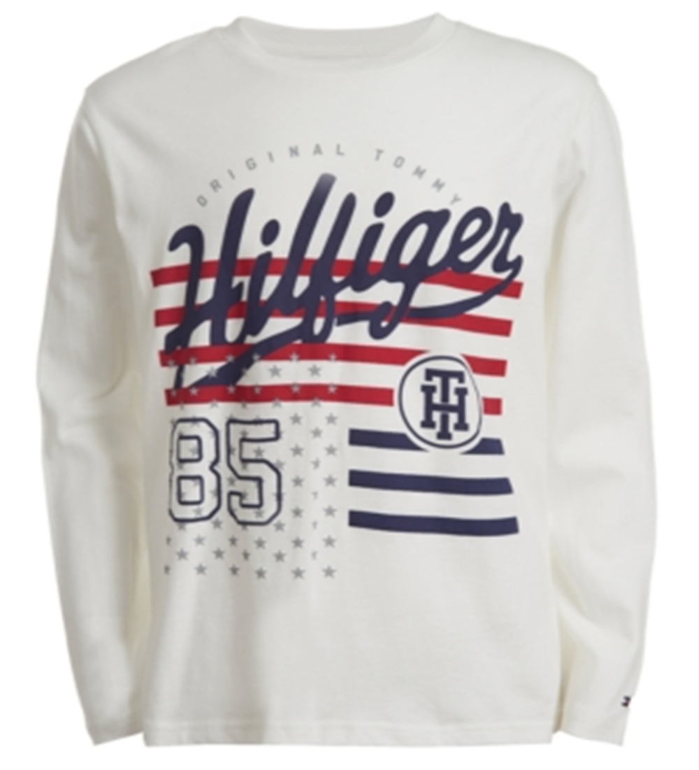 Tommy Hilfiger Big Boy's Dexter Logo T-Shirt White Size L