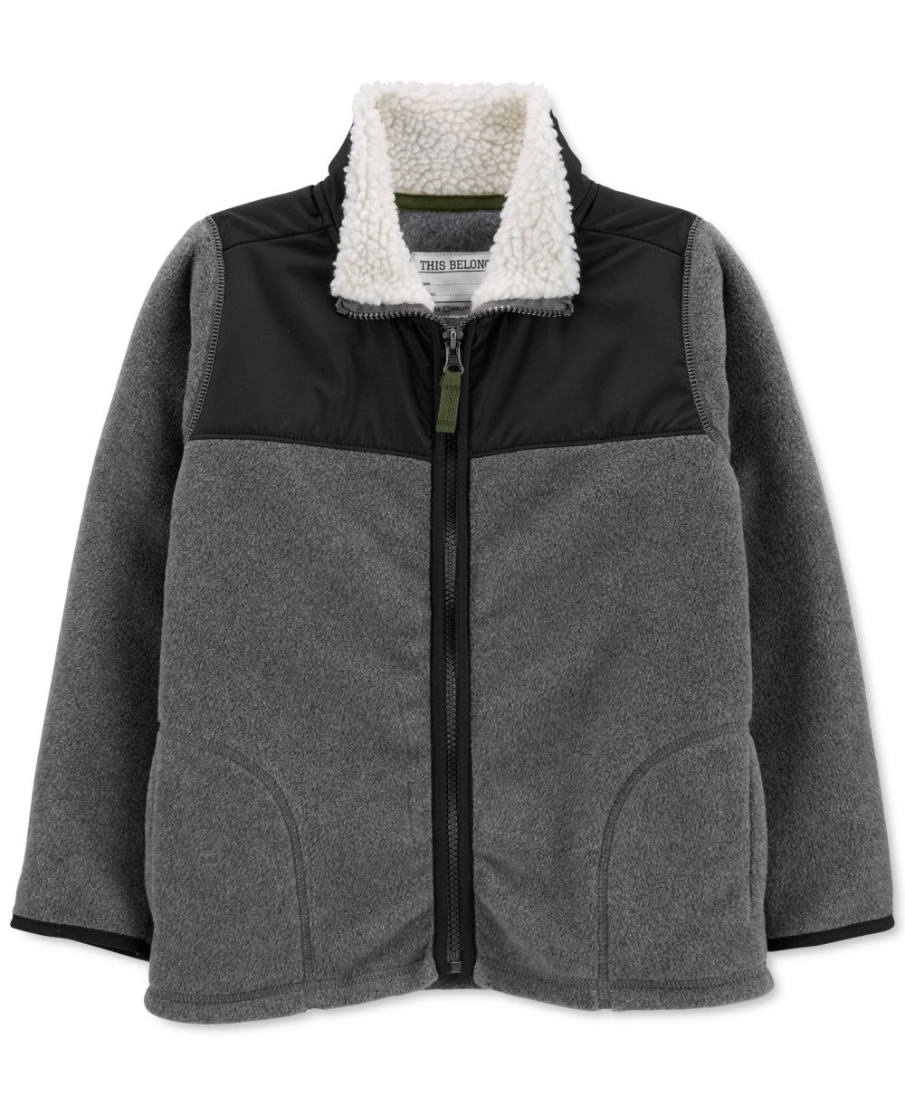 Carter's Little & Big Boy's Fleece Zip-Up Jacket Charcoal Size 12