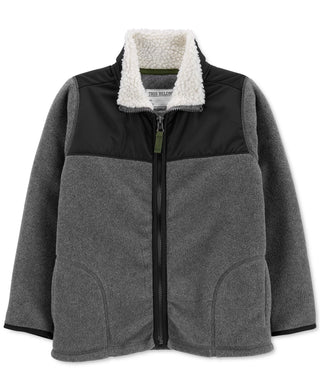 Carter's Little & Big Boy's Fleece Zip-Up Jacket Charcoal Size 12