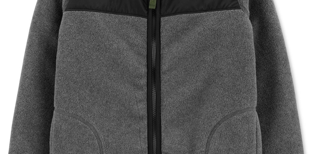 Carter's Little & Big Boy's Fleece Zip-Up Jacket Charcoal Size 12