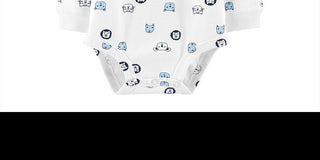 Carter's Baby Boy's Character Print Cotton Henley Bodysuit White Size 9MOS