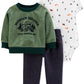 Carter's Baby Boy's 3-Pc. Mountain Explorer Top Camping-Print Bodysuit & Pants Set Green Size 18MOS