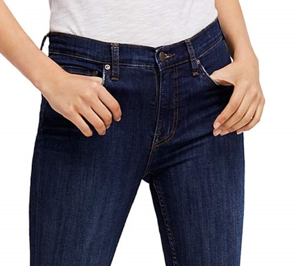 Free People Women's Busted Skinny Jeans In Blue Size 29