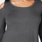 JM Collection Women's Cold Shoulder Top Charcoal  Size -Petite L