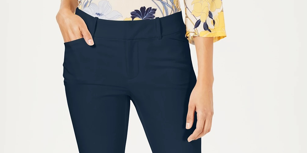 Charter Club Women's Tummy Control Trouser Pants Short Blue Size 6
