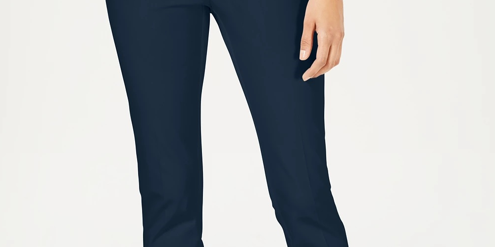 Charter Club Women's Tummy Control Trouser Pants Short Blue Size 6