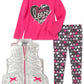Kids Headquarters Toddler Girl's 3 Pc Metallic Vest Love Top & Printed Leggings Set Pink Size 2T
